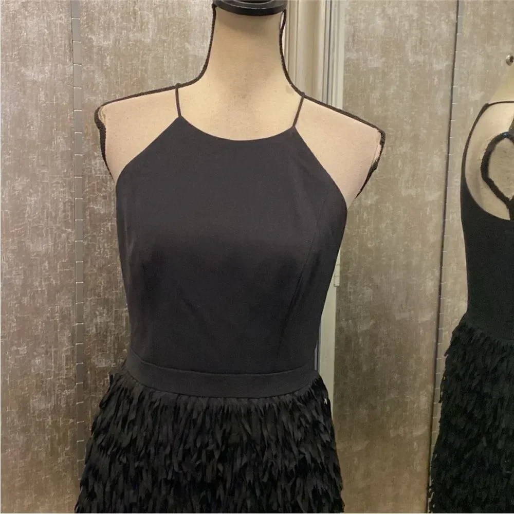 Aidan Mattox Elegant Black Fringe Dress, US6 - Picture 4 of 11